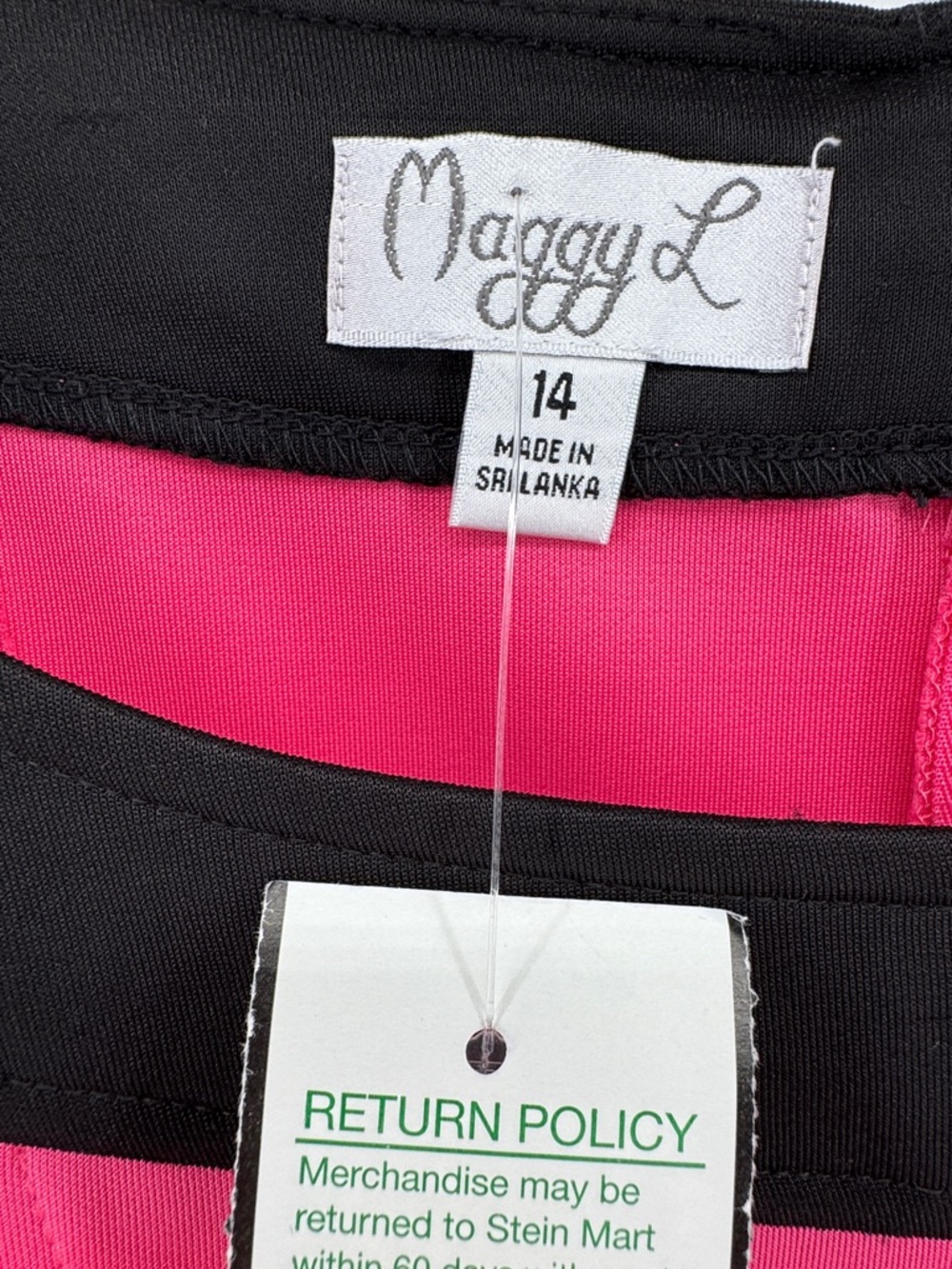 Maggy London vibrant pink black colorblock cap sleeve sheath dress Women's 14NWT - Picture 3 of 5